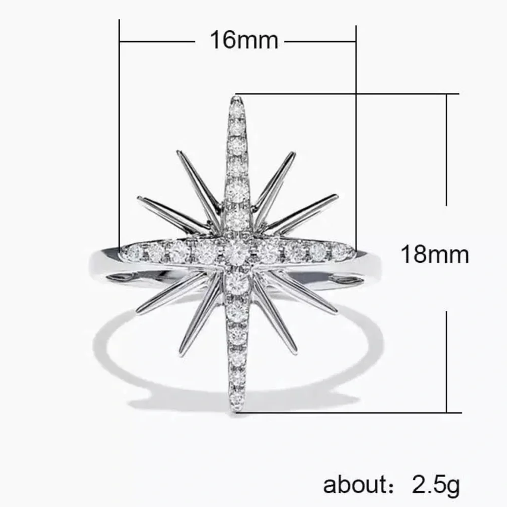 New 925 Sterling Silver Star Ring - Picture 6 of 6